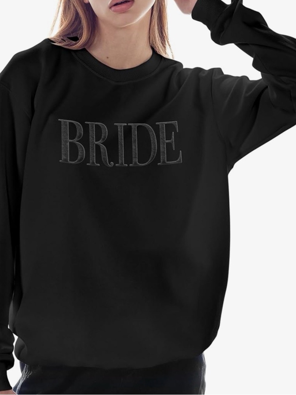 Black "BRIDE" Crewneck Sweatshirt